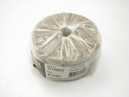 Norton 31690 A275 Champagne PSA Sanding Sheet Roll 2-3/4'' X 30 Yds Grit P100