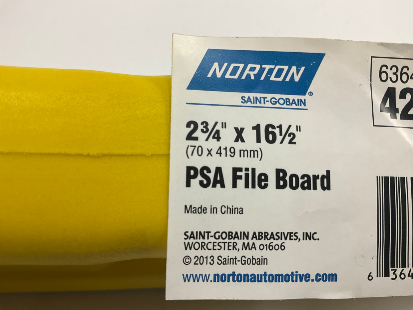 Norton 42724 2.75'' X 16.5'' PSA Sanding Block File Board