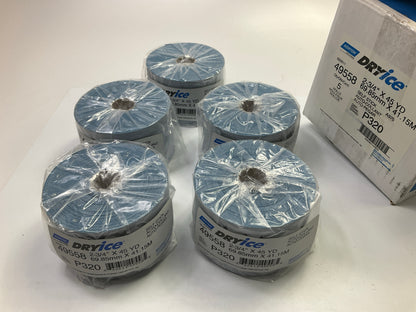 (5) Norton DryIce 49558 A975 Sanding Sheet Roll 2-3/4'' X 45 Yard, P320 Grit