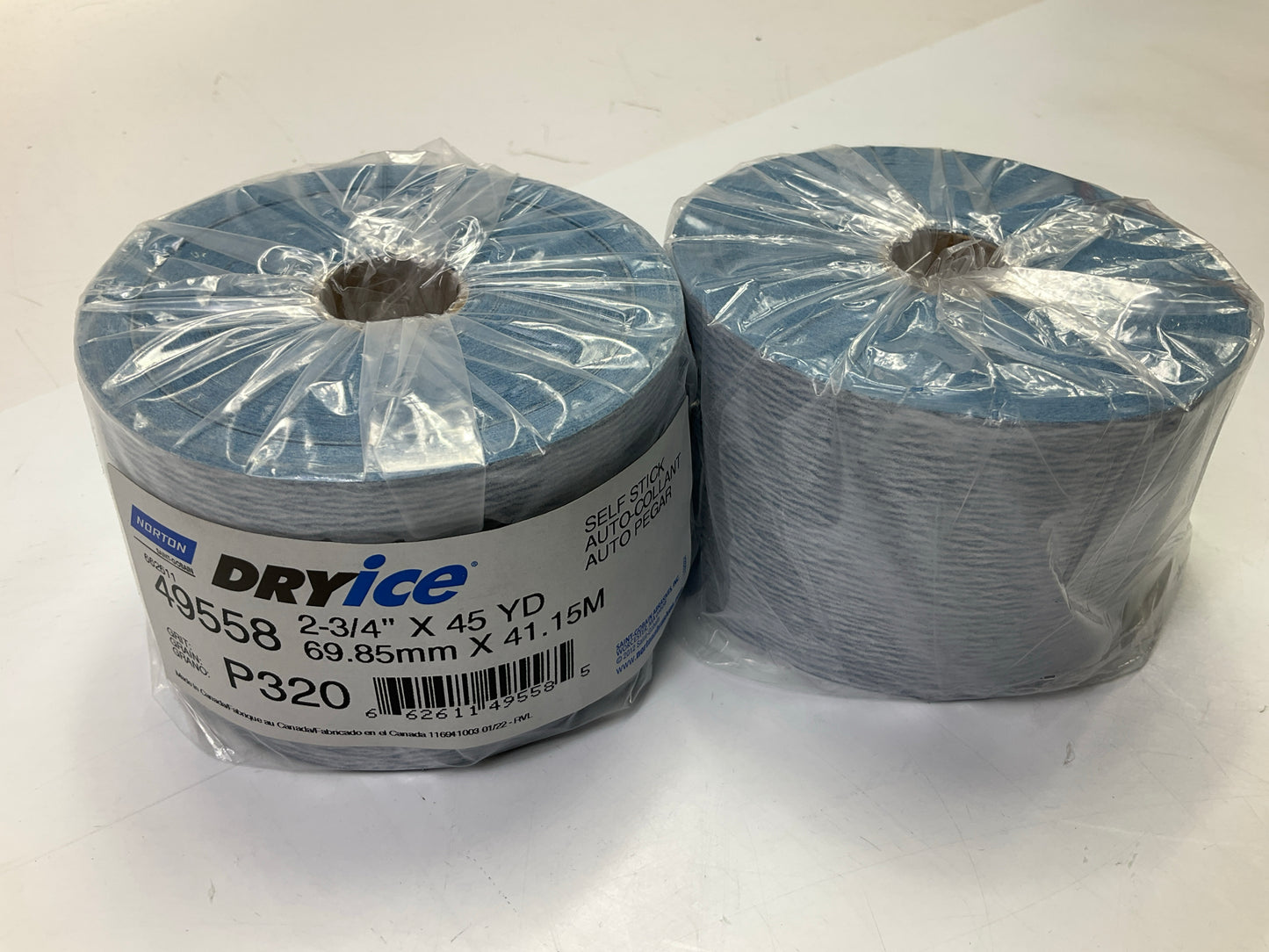 (5) Norton DryIce 49558 A975 Sanding Sheet Roll 2-3/4'' X 45 Yard, P320 Grit