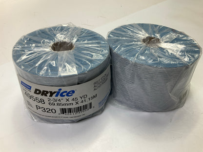 (5) Norton DryIce 49558 A975 Sanding Sheet Roll 2-3/4'' X 45 Yard, P320 Grit