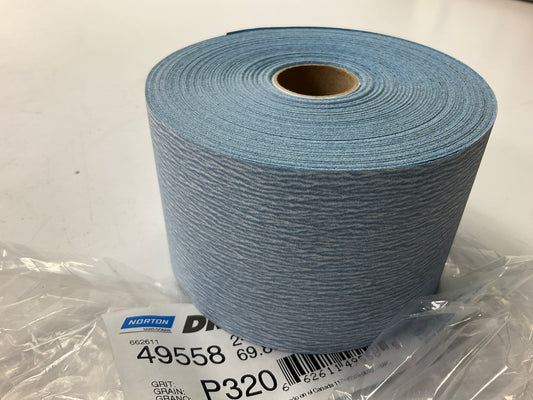 Norton DryIce 49558 A975 Series Sanding Sheet Roll 2 3/4 In X 45 Yard, P320 Grit