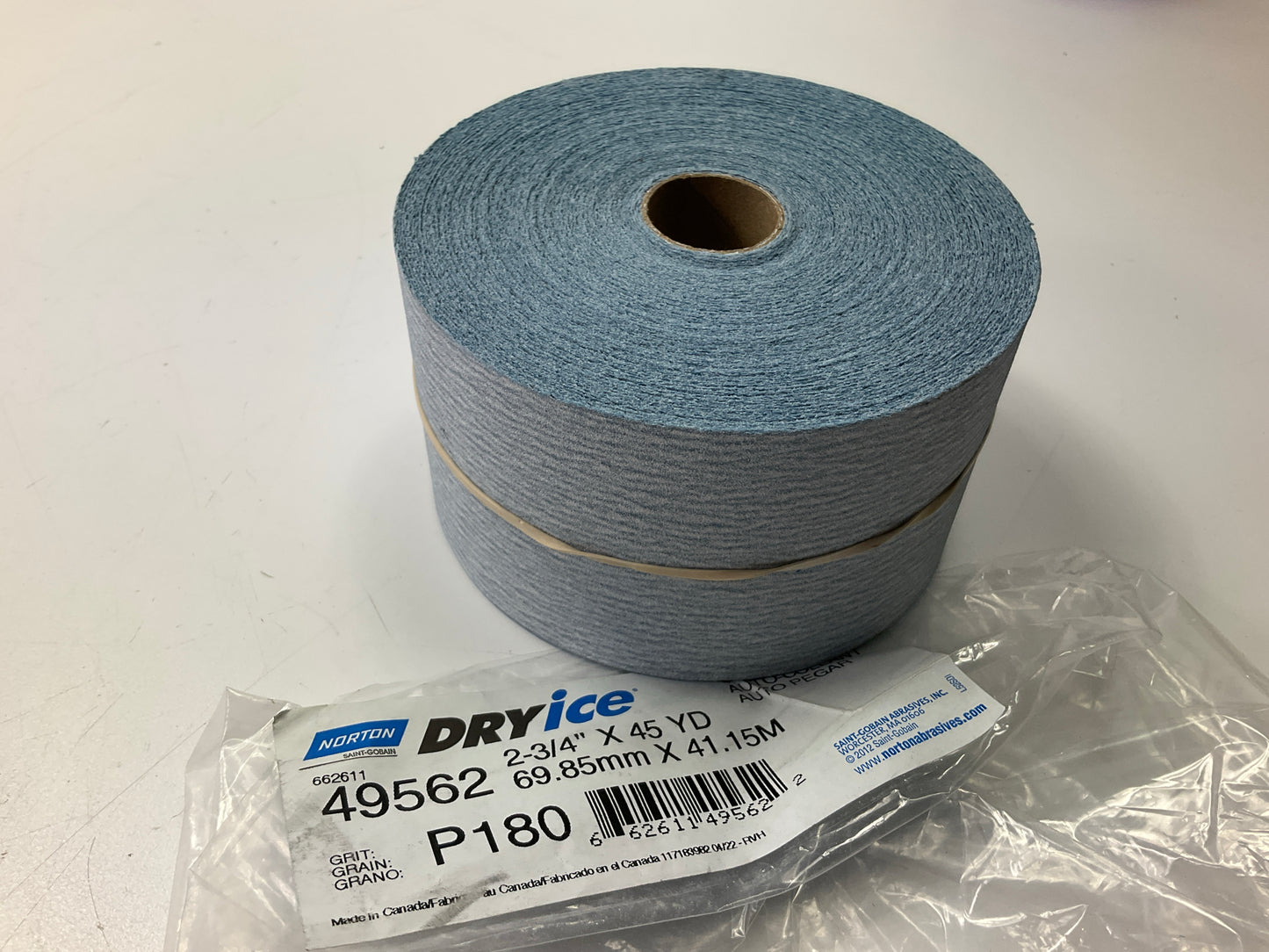 Norton 49562 DryIce A975 Series Sanding Sheet Roll 2-3/4'' X 45 Yd P180 Grit