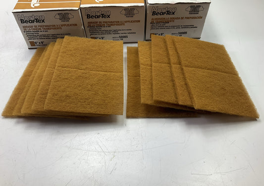 Norton 58005 Gold Bear-Tex 6''x9'' Scuff Pad, 3 Boxes Of 10 Each (30 Pads Total)
