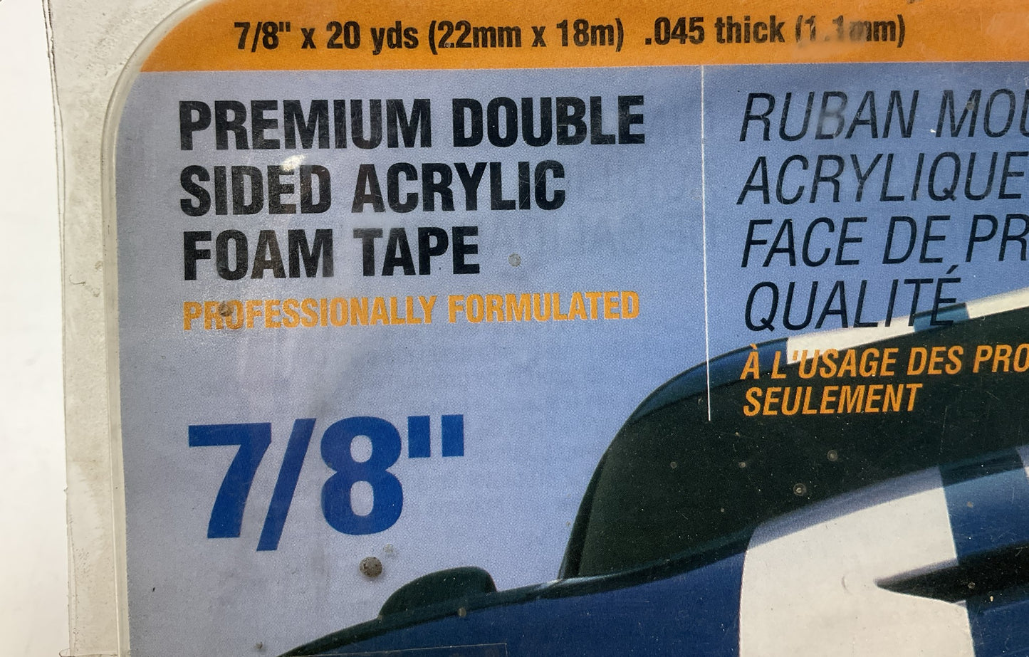 Norton 05622 Double-Sided Automotive Attachment Tape, 7/8'' X 20 Yds, .045'' Thick
