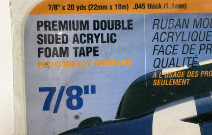Norton 05622 Double-Sided Automotive Attachment Tape, 7/8'' X 20 Yds, .045'' Thick