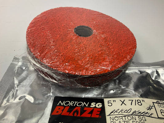 Norton 64821 Blaze F980 Non-Vacuum Grinding Discs, 5'', 36 Grit, Orange, 10/Pack