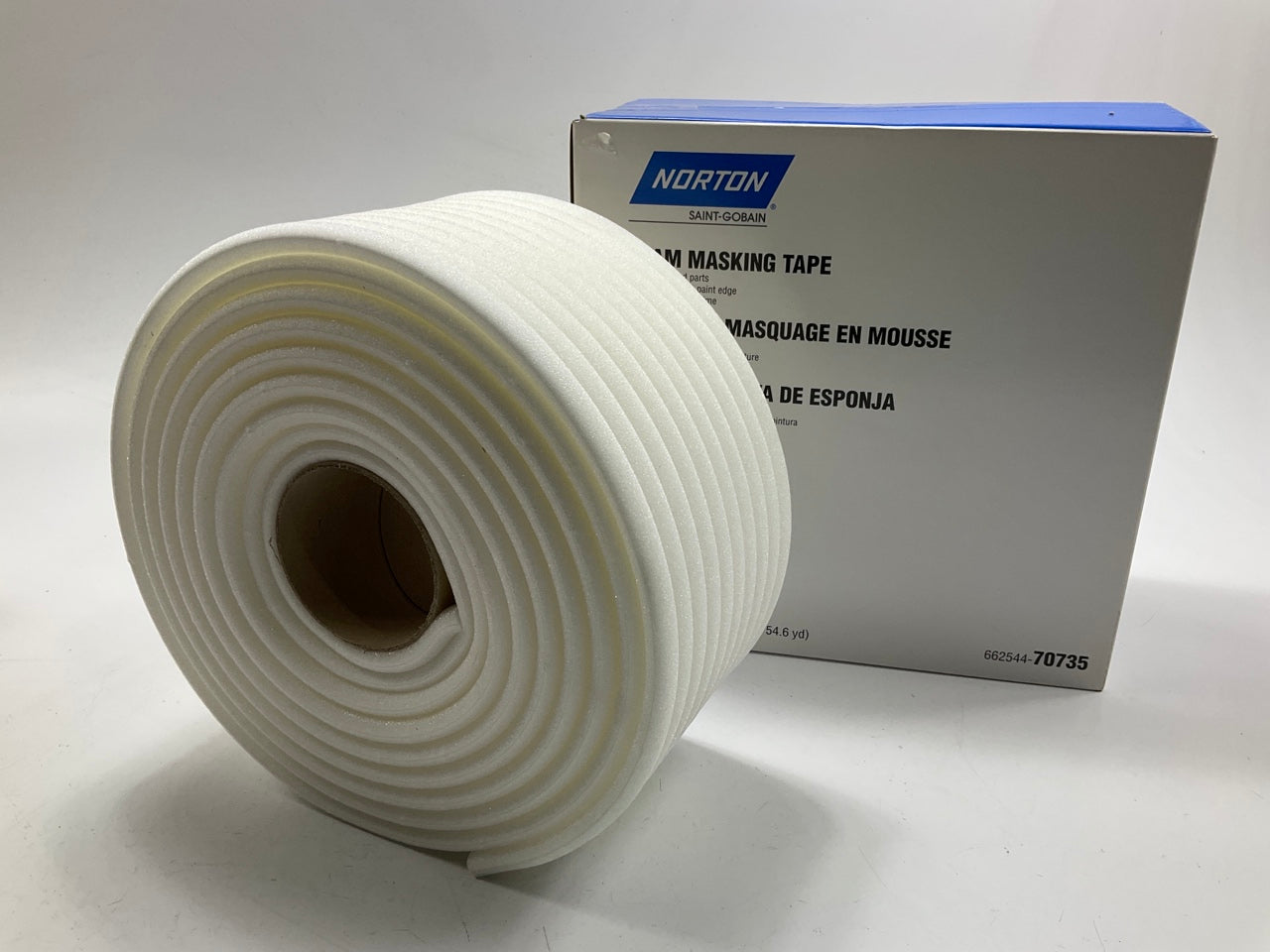 Norton 70735 1/2'' Foam Masking Tape 1/2'' X 54.6 YDS, (13mm X 50m)