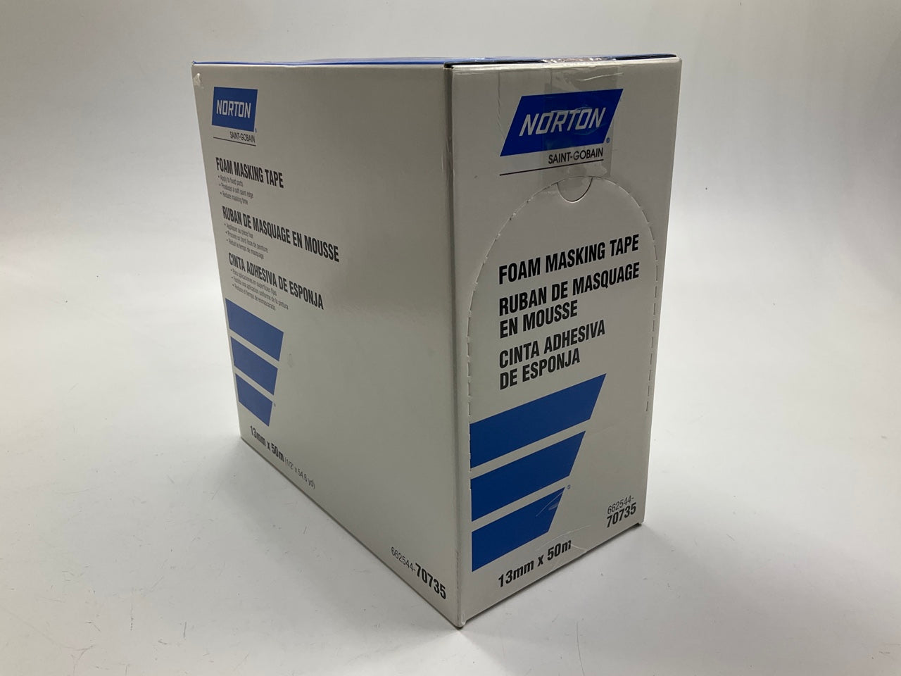 Norton 70735 1/2'' Foam Masking Tape 1/2'' X 54.6 YDS, (13mm X 50m)
