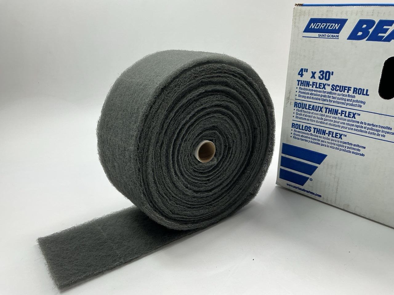 Norton 75502 4'' X 30 Feet Thin-Flex Gray Scuff Pad Sanding Pad Roll BEAR-TEX