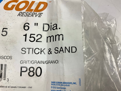 Norton 83815 Gold Reserve Sanding Disc Roll 6 In P80 Grit PSA (100 Disc Roll)