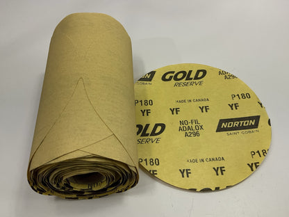 Norton Gold Reserve 83819 6'' P180 Stick & Sand DA Sandpaper Discs - 100 / Roll
