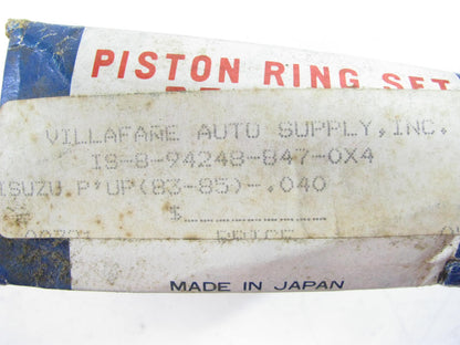 NPR Engine Piston Ring  SWI10096 1.00 O/s  For Various Isuzu,  GM,  1.9 SOHC