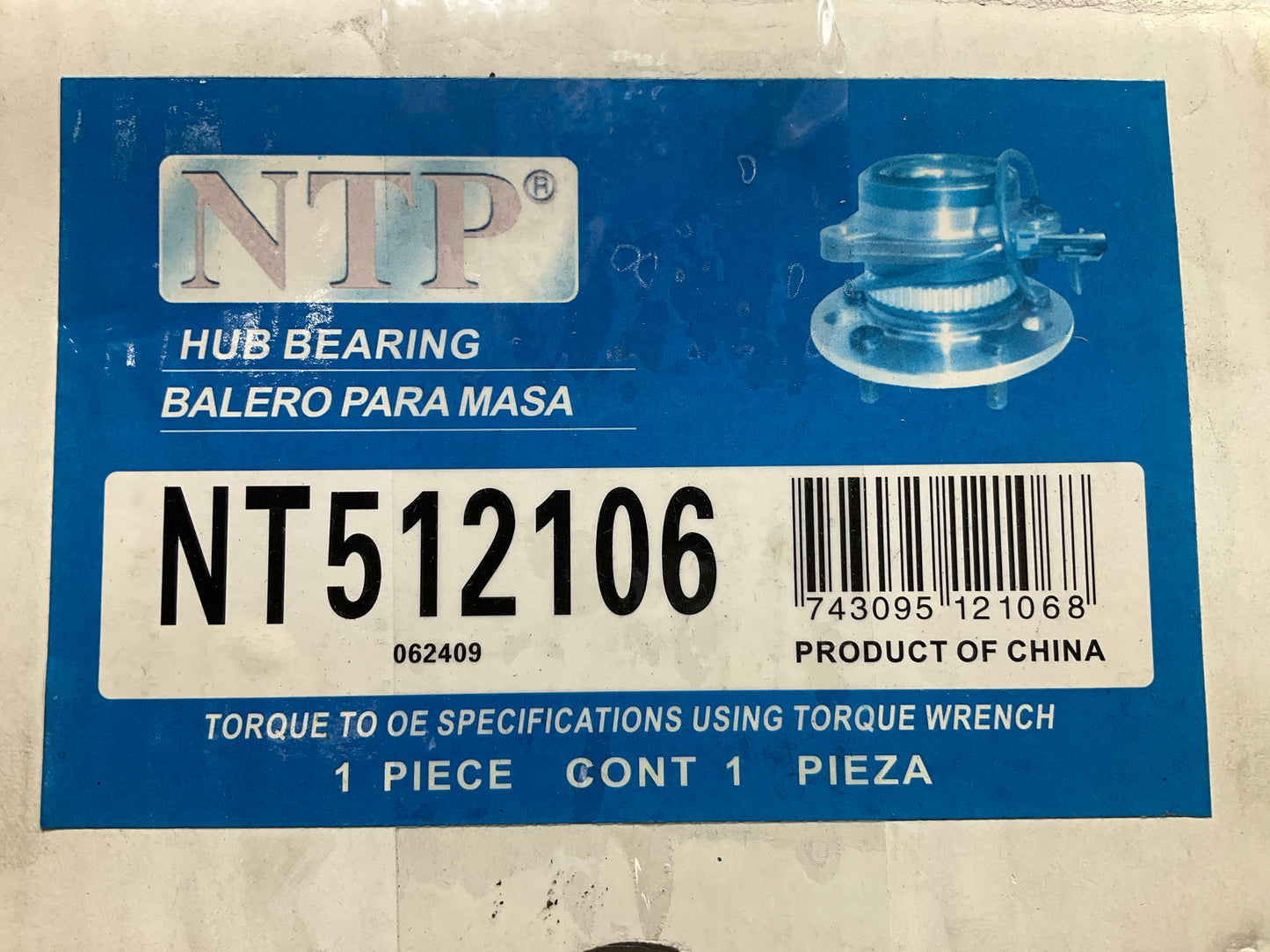 NTP NT512106 Rear Wheel Bearing Hub