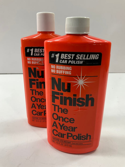 (2) Nu-Finish NF-76 Liquid Car Polish, 16 Oz