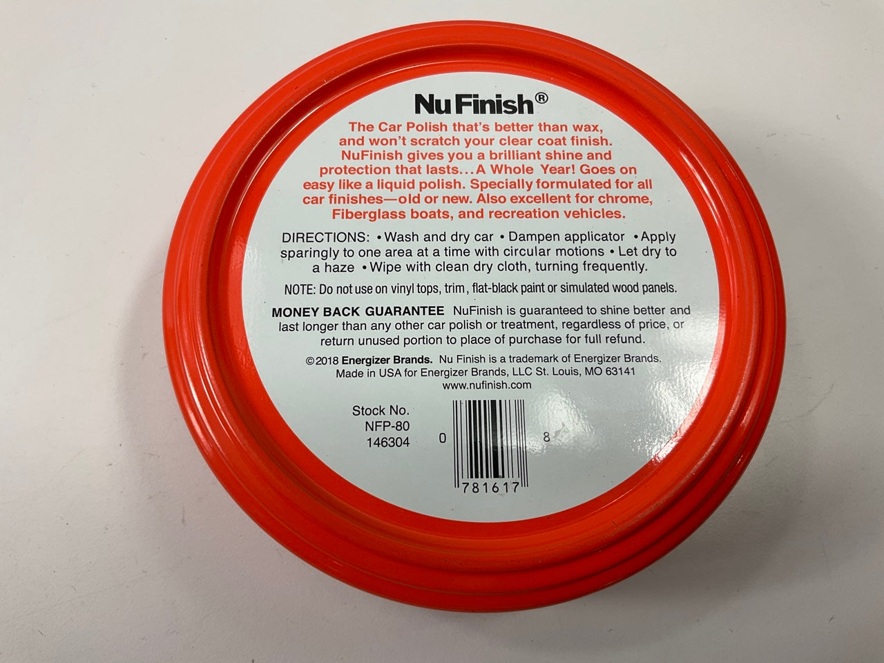 Nu Finish NFP80 Better Than Car Wax Paste Polish Top Coat Sealant 14 Oz.