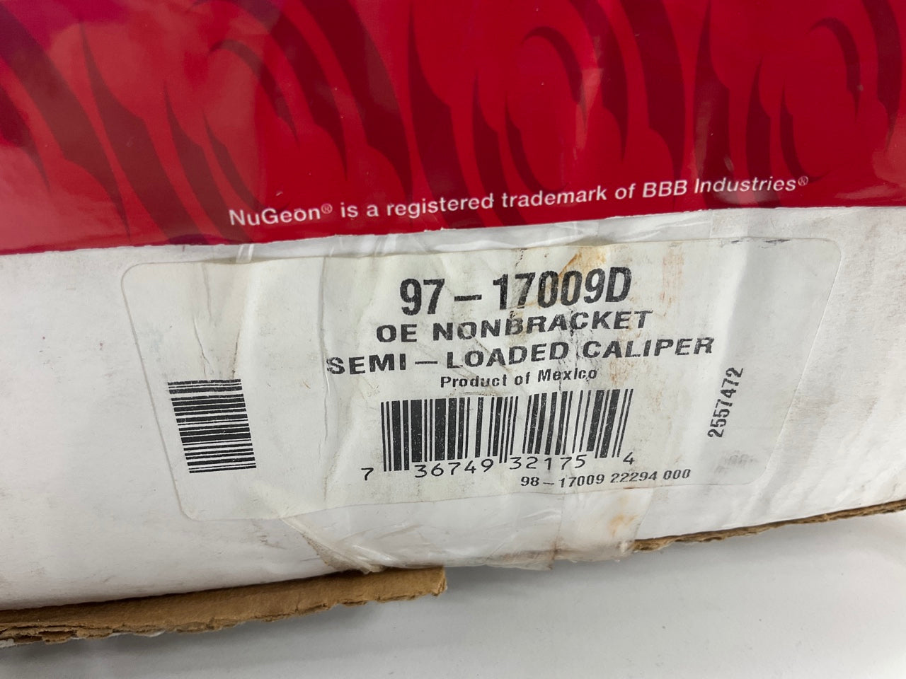 NO HARDWARE - REMAN. Nugeon 97-17009D Disc Brake Caliper