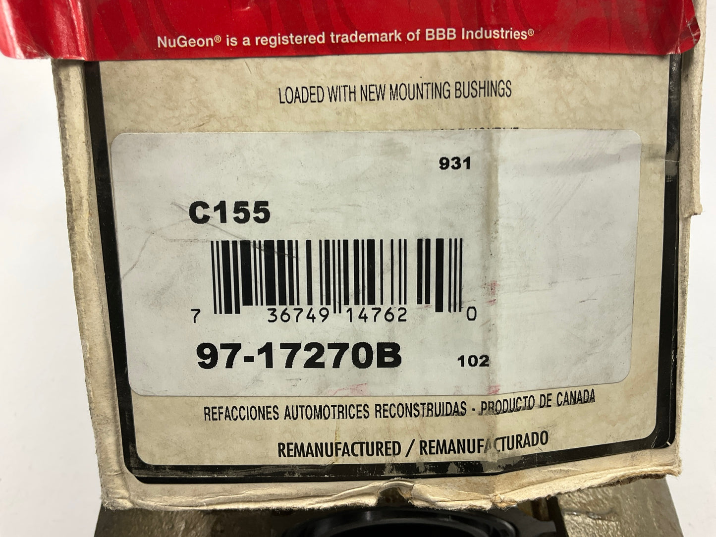 REMAN. Nugeon 97-17270B Front Right Brake Caliper