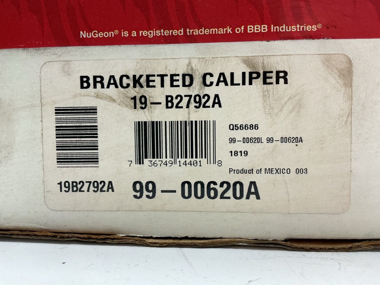 Comes As Shown - REMAN. Nugeon 99-00620A Rear Left Brake Caliper