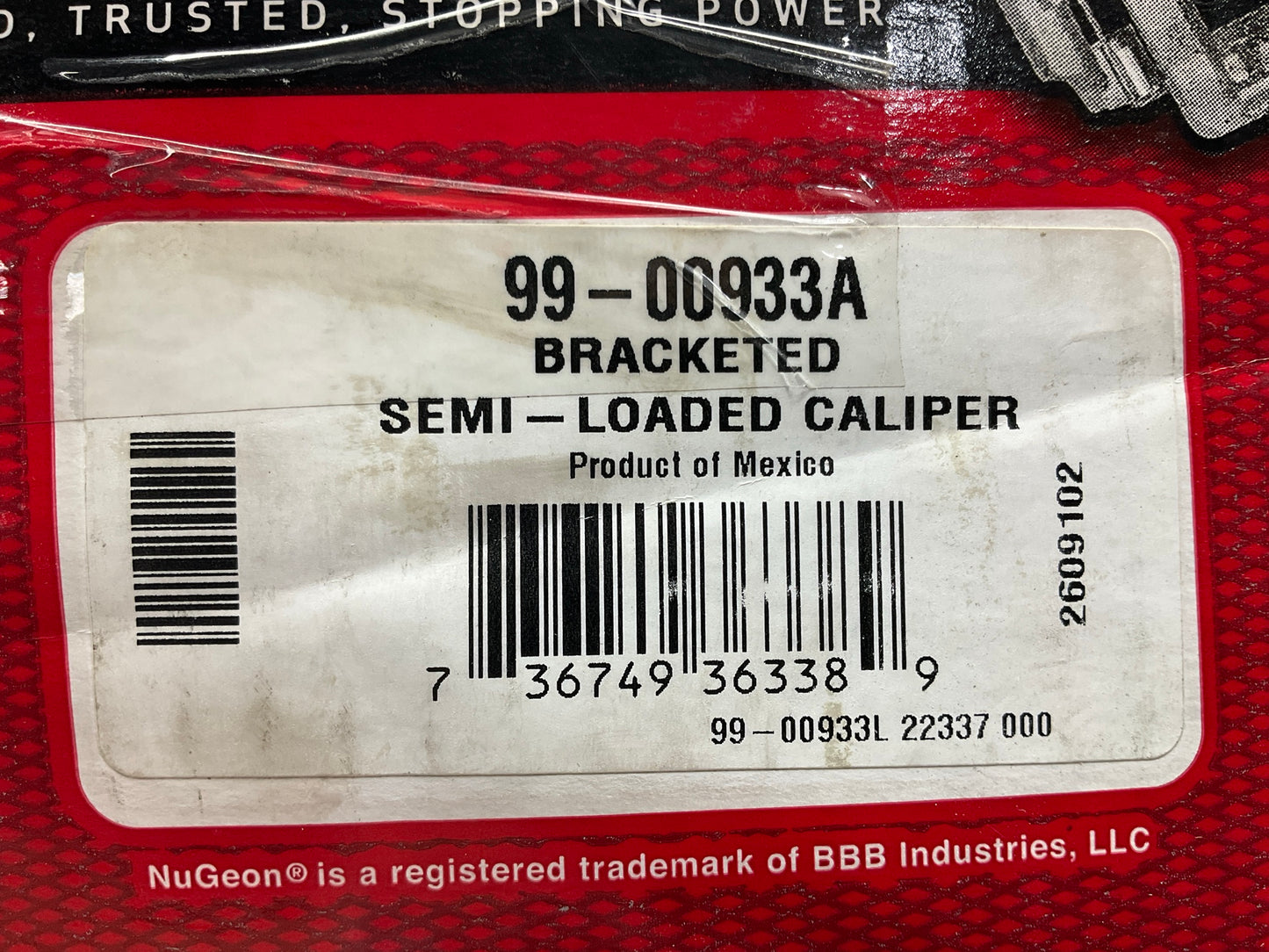 REMAN. Nugeon 99-00933A Front Disc Brake Caliper