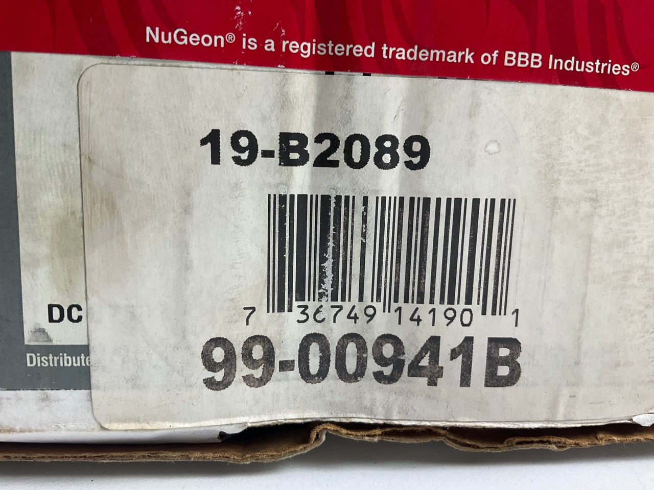 NO BRACKET & HARDWARE - REMAN. Nugeon 99-00941B Rear Left Brake Caliper