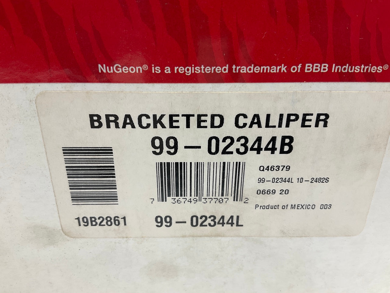 NO HARDWARE - REMAN. Nugeon 99-02344B Front Left Brake Caliper