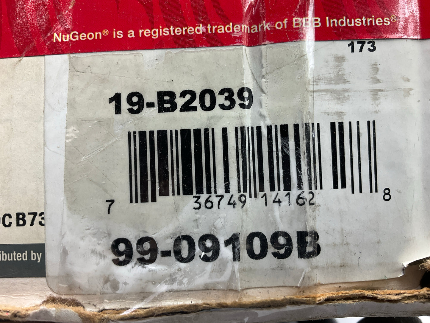 NO HARDWARE - REMAN. Nugeon 99-09109B Front Right Brake Caliper