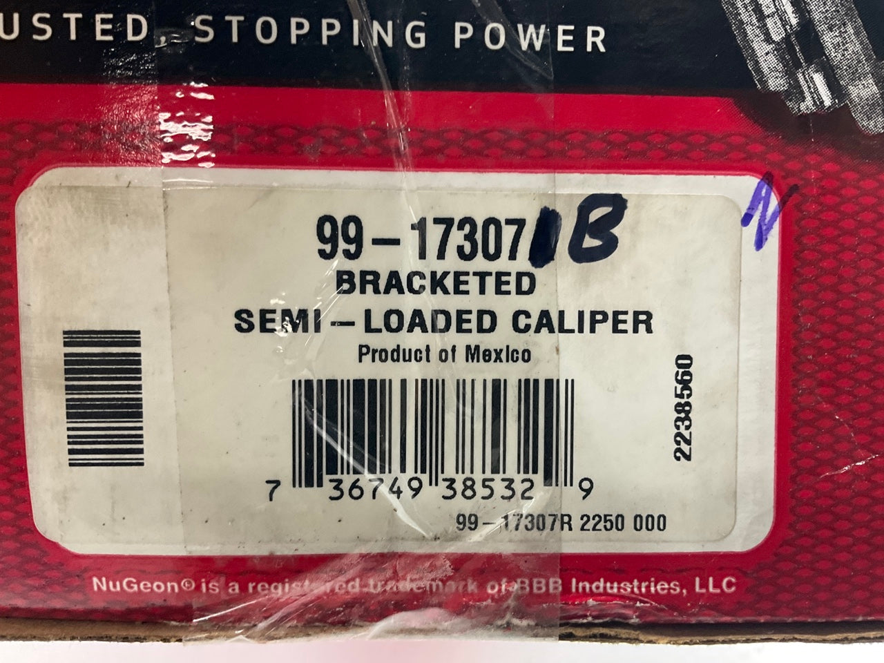 Missing (2) Clips REMAN. Nugeon 99-17307B Front Left Brake Caliper