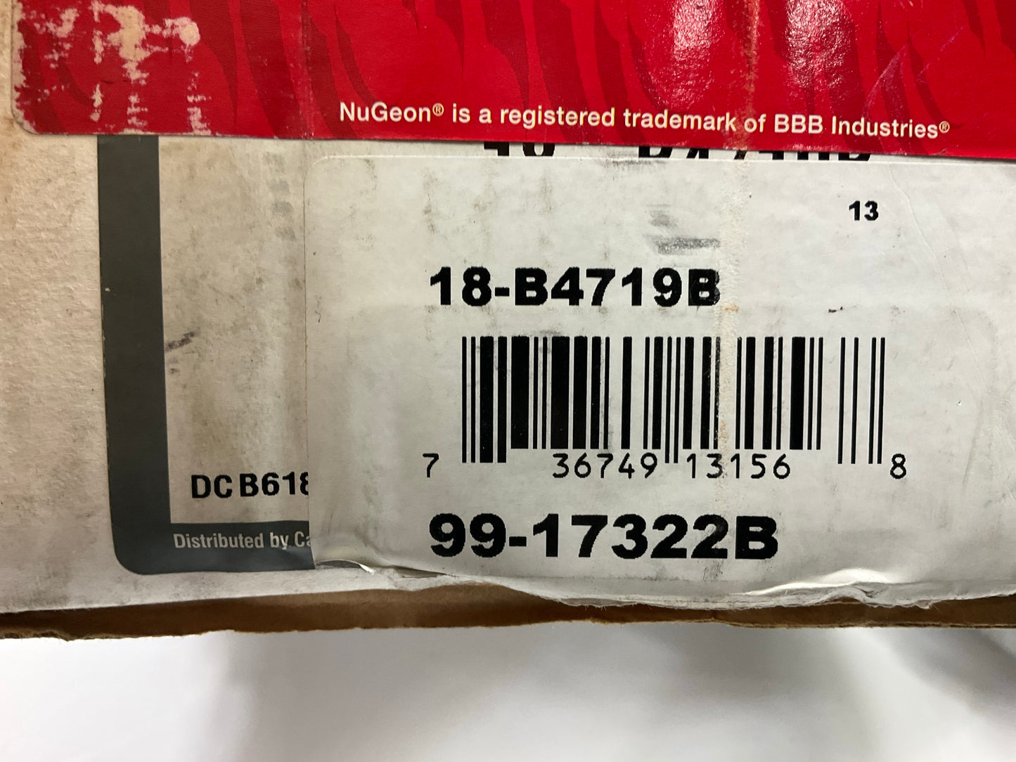 MISSING PARKING BRACKET - REMAN. Nugeon 99-17322B Rear Right Brake Caliper