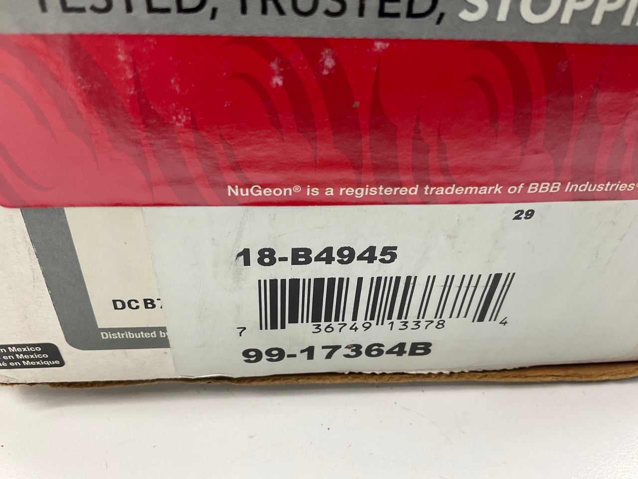 NO HARDWARE - REMAN. Nugeon 99-17364B Rear Right Brake Caliper