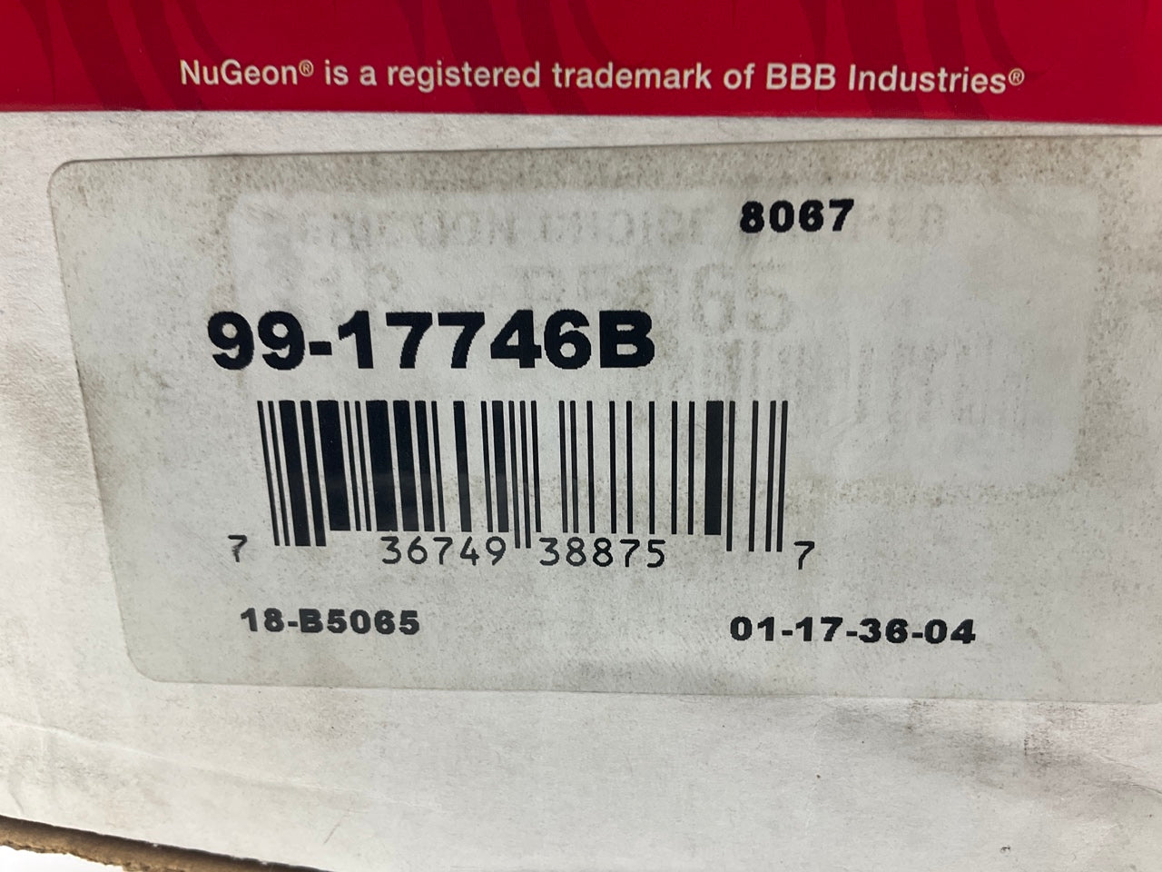 NO HARDWARE - REMAN. Nugeon 99-17746B Rear Right Brake Caliper