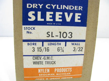 Nylen SL-103 Cylinder Sleeve Liner  3-15/16'' Bore, 6 3/4'' Tall, 3/32'' Thickness