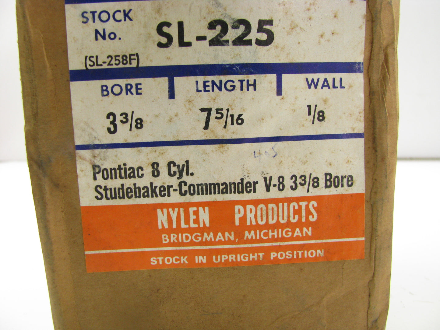 Nylen SL225 Universal Engine Dry Cylinder Sleeve 3 3/8'' Bore, 7 5/16, 1/8'' Thick