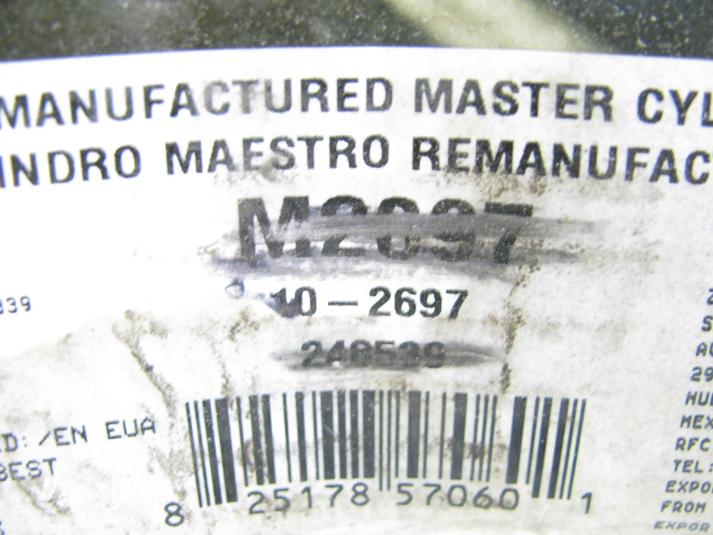Oem 10-2697 Reman Brake Master Cylinder W/O Reservoir 1995-1997 Ford Windstar