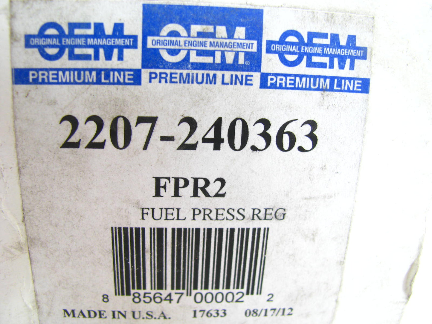 OEM Remanufacturing 2207-240363 Stock Replacement Fuel Pressure Regulator