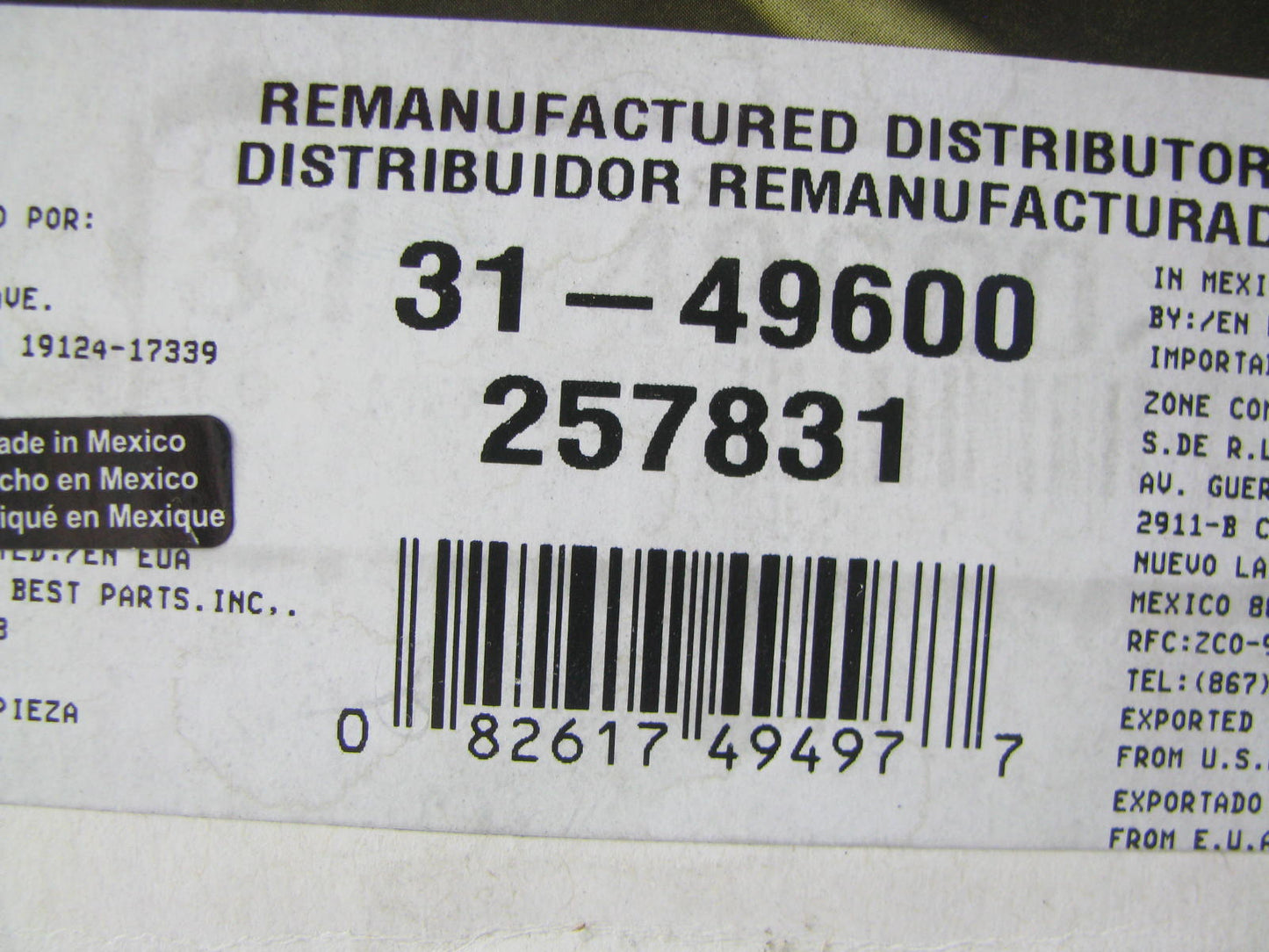 OE Remanufacturing 31-49600 Reman Electronic Distributor For 95-00 Chrysler 2.5L