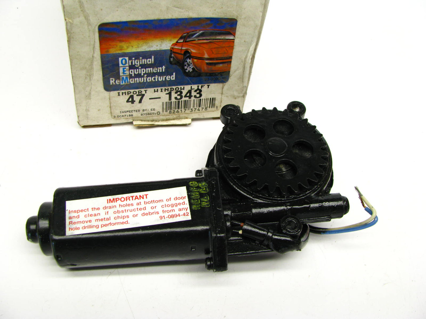 Oem 47-1343 Reman Front Left Power Window Motor for 1994-1997 Passport & Rodeo