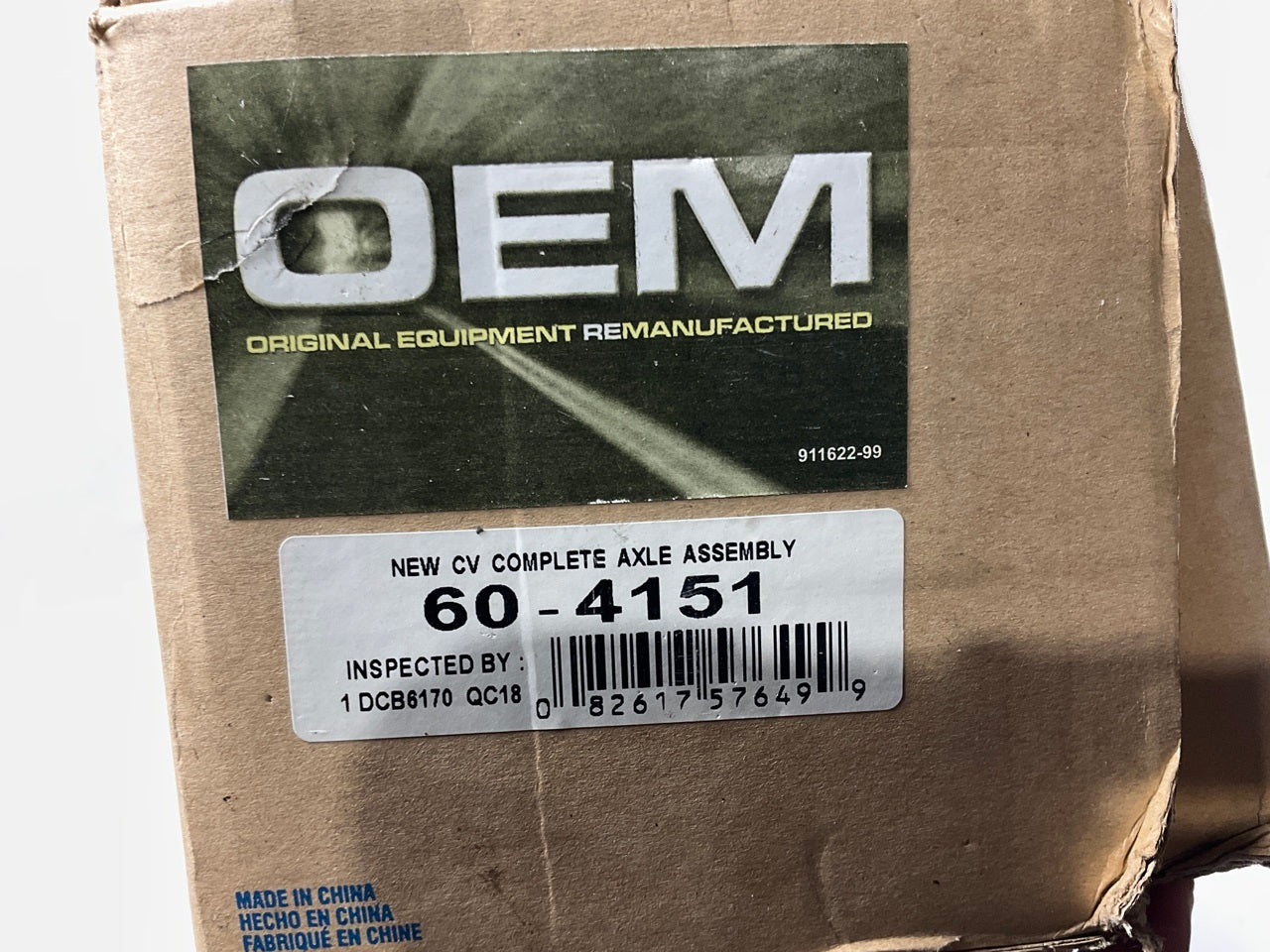 REMAN. Oem Remanufacturing 60-4151 Front Left CV Axle (AUTOMATIC ONLY)