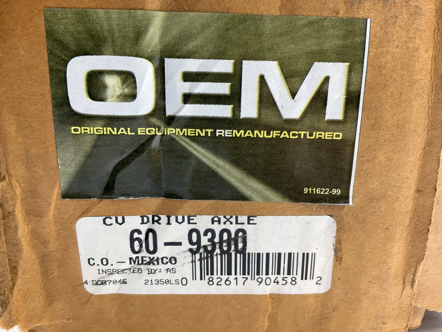 REMAN. Oem Remanufacturing 60-9300 Rear Left CV Axle