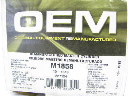 Oem Remanufacturing M1858 Reman Brake Master Cylinder