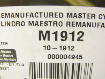 Oem Remanufacturing M1912 Brake Master Cylinder 82-83 Camaro Firebird