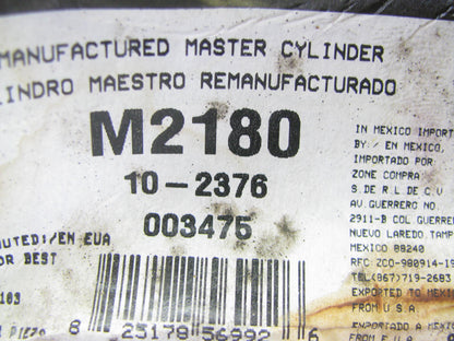 Oem Remanufacturing M2180 Brake Master Cylinder W/ O Reservoir 87-89 Aerostar
