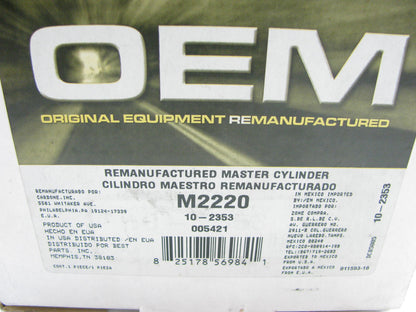 Oem Remanufacturing M2220 Reman Brake Master Cylinder With Reservoir