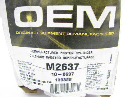 Oem M2637 Reman Brake Master Cylinder For 1993-98 Villager & Quest