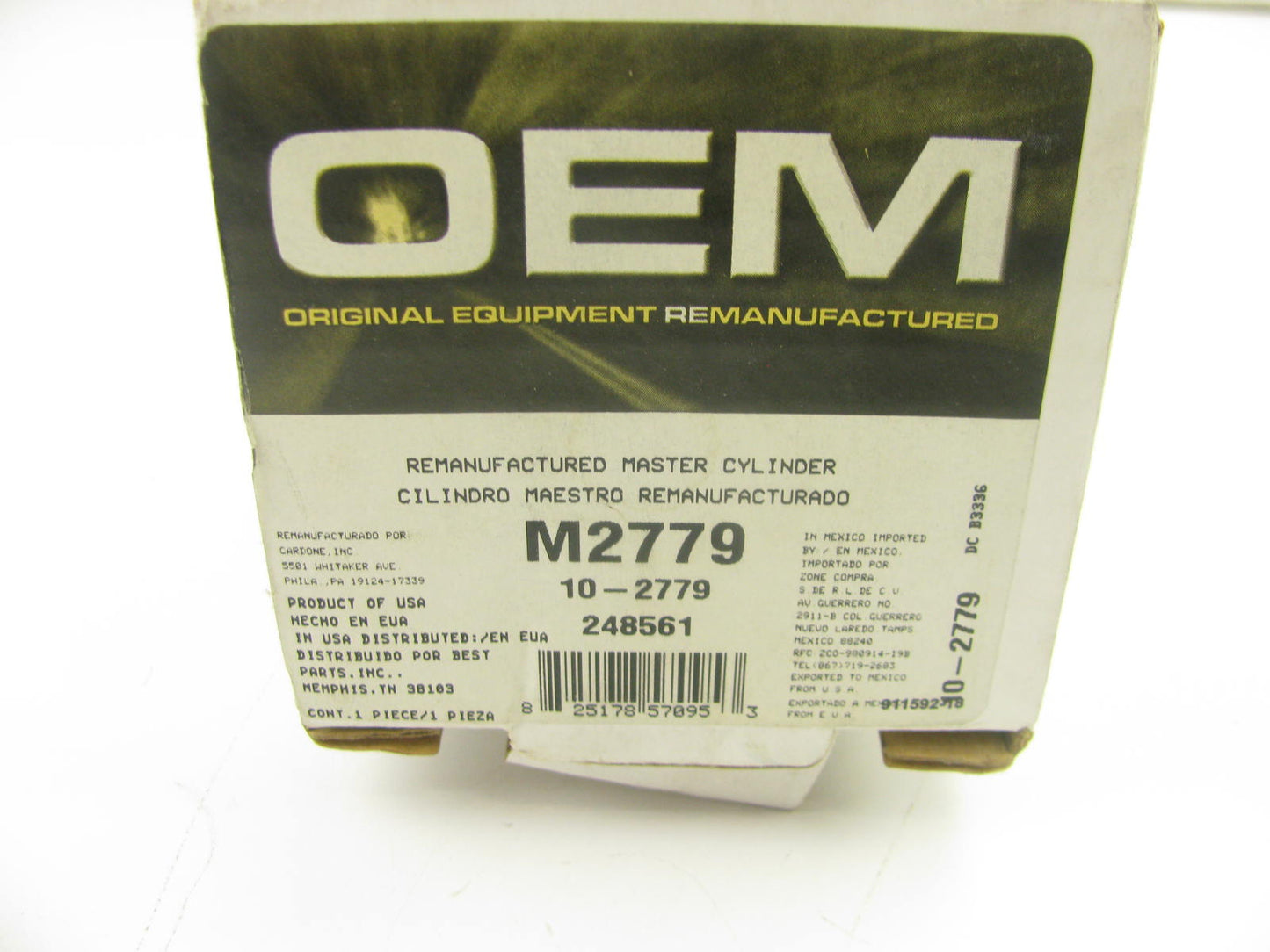 Oem Remanufacturing M2779 Reman Brake Master Cylinder W/O Reservoir