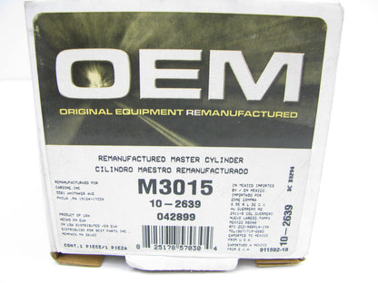 Oem Remanufacturing M3015 Brake Master Cylinder W/ O Reservoir