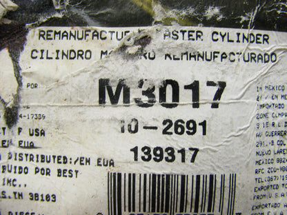 Oem Remanufacturing M3017 Reman Brake Master Cylinder W/O Reservoir