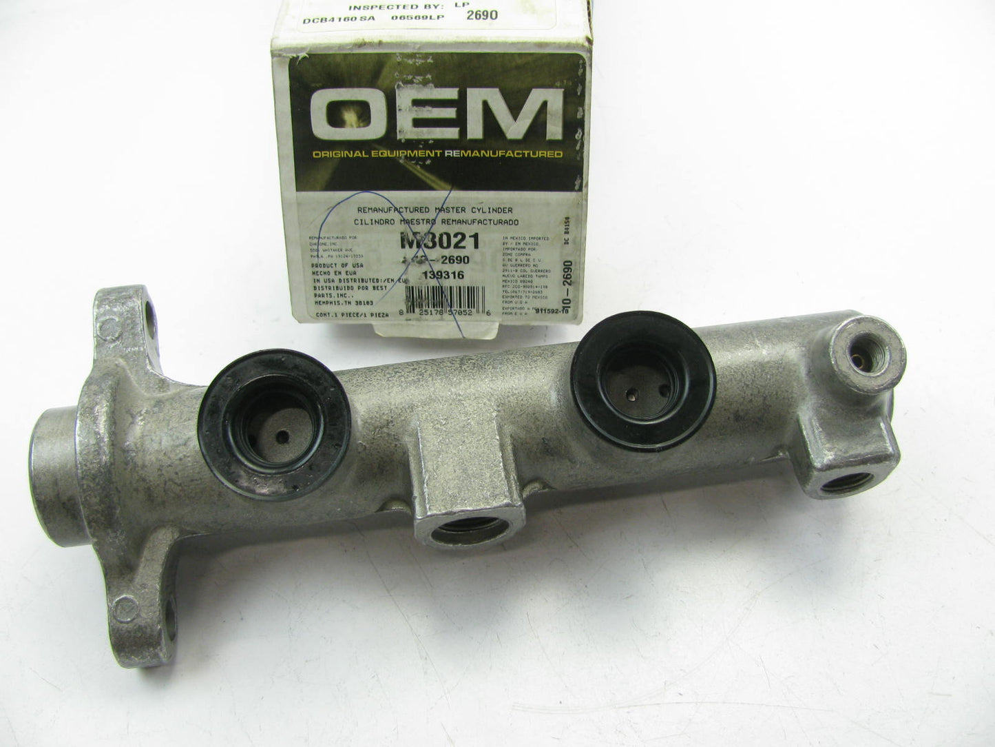 Oem Remanufacturing M3021 Reman Brake Master Cylinder W/O Reservoir