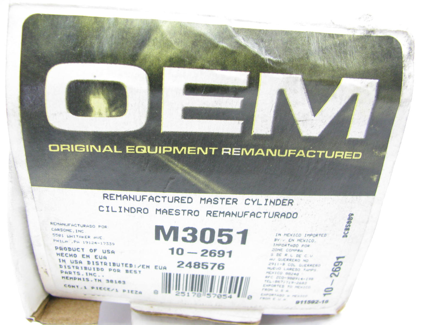 Oem Remanufacturing M3051 Reman Brake Master Cylinder W/O Reservoir