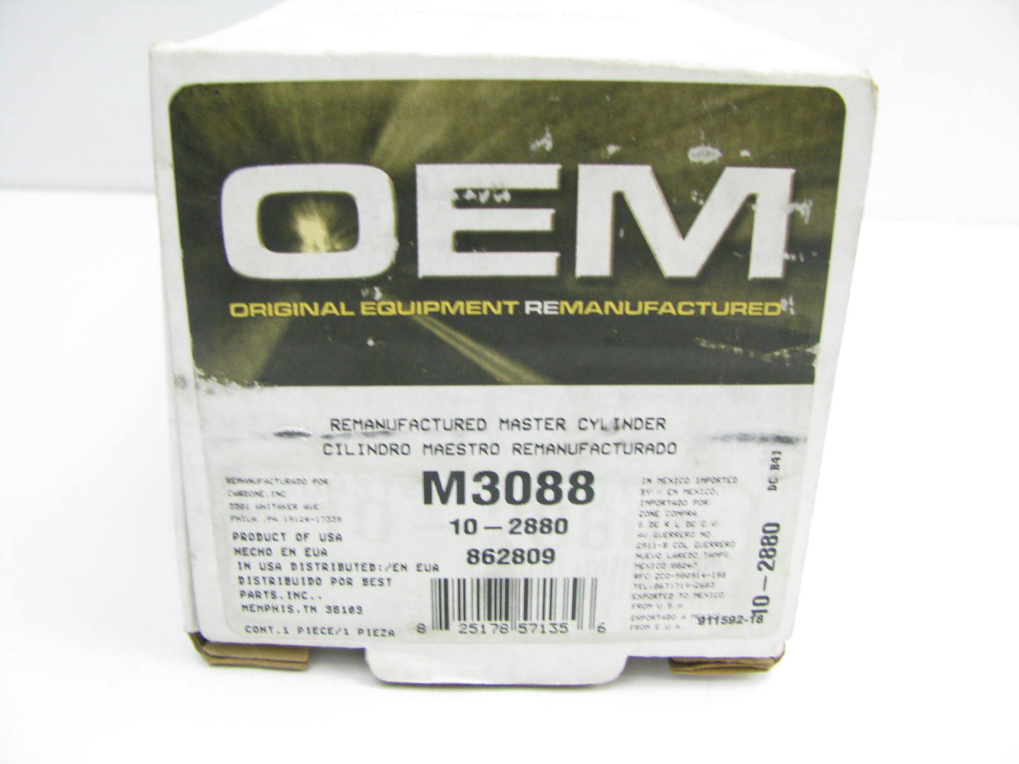 Oem Remanufacturing M3088 Reman Brake Master Cylinder W/O Reservoir